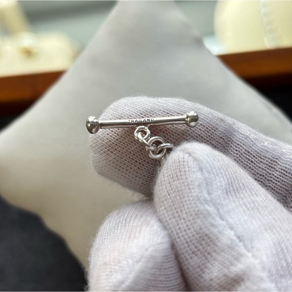 Michael Dawkins 925 & 14k Gold Starry Night Pearl Bracelet 6-6.5" - Picture 6 of 7